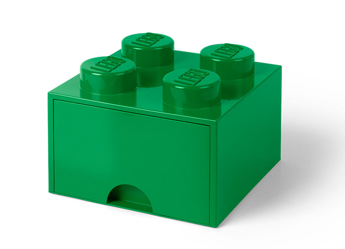LEGO. Cutie depozitare 2x2 cu sertar verde