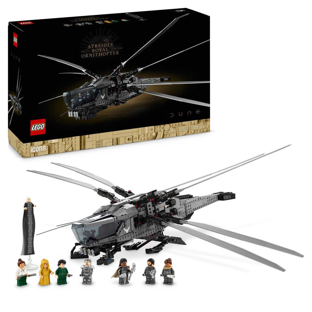 LEGO Dune. Atreides Royal Ornithopter cu 495 piese pentru constructie si joaca tematica