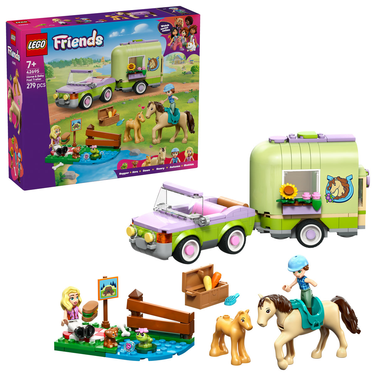 LEGO Friends. Remorca pentru cal si manz