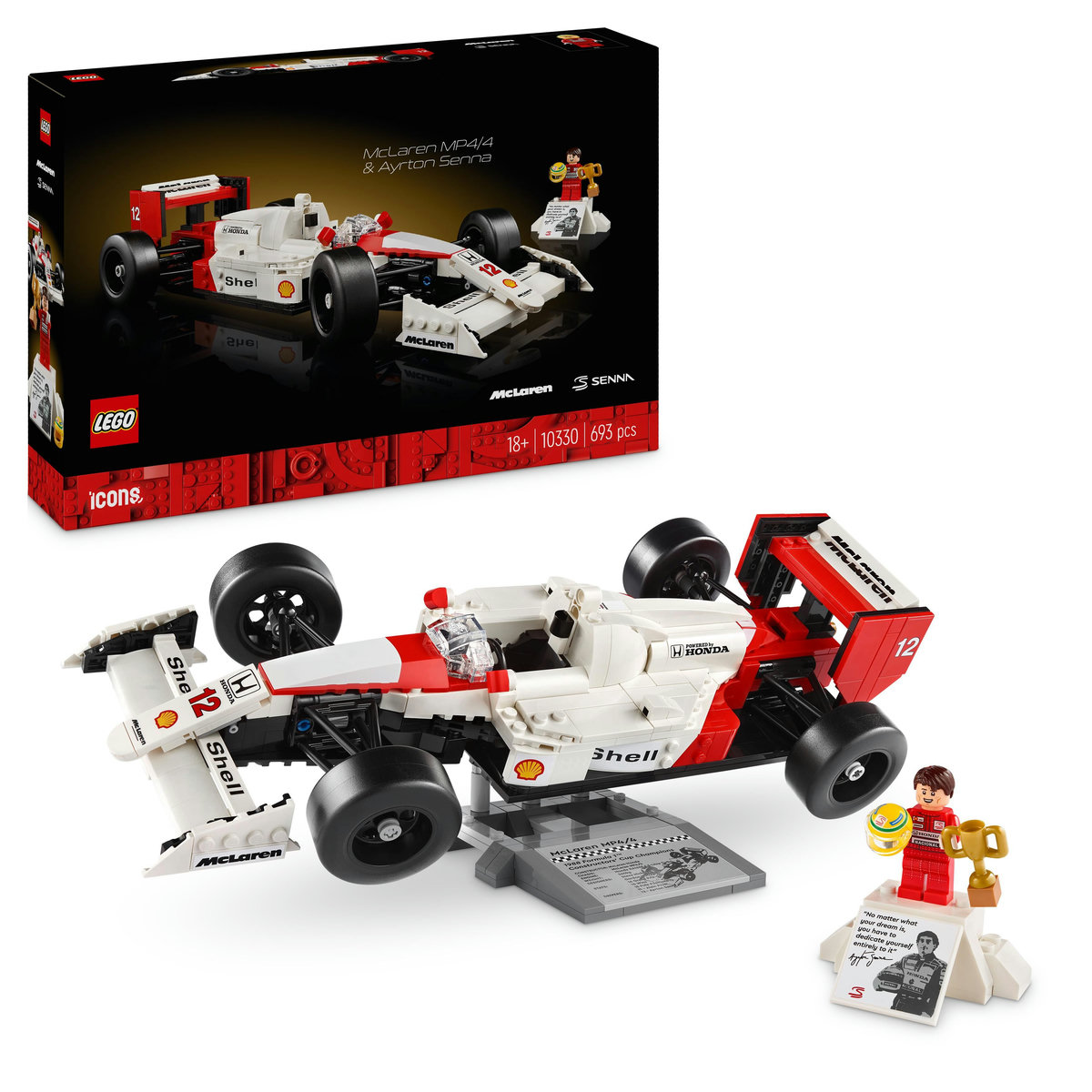 LEGO ICONS. McLaren MP4/4 si Ayrton Senna
