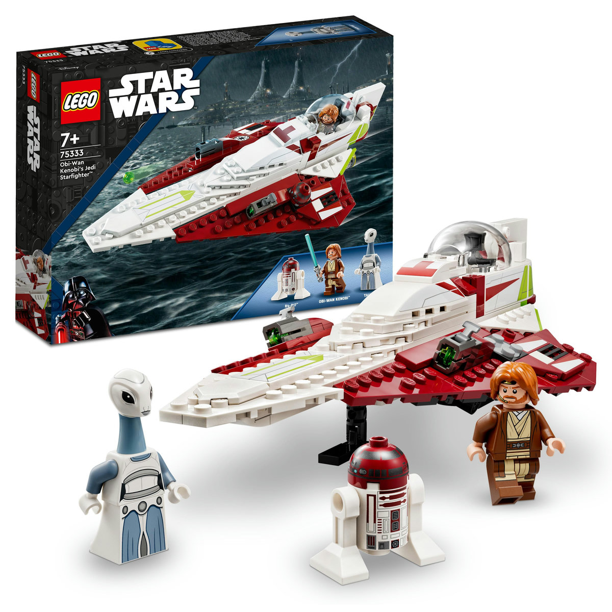 LEGO. Star Wars. Jedi Starfighter al lui Obi-Wan Kenobi cu 464 piese pentru joaca si expunere