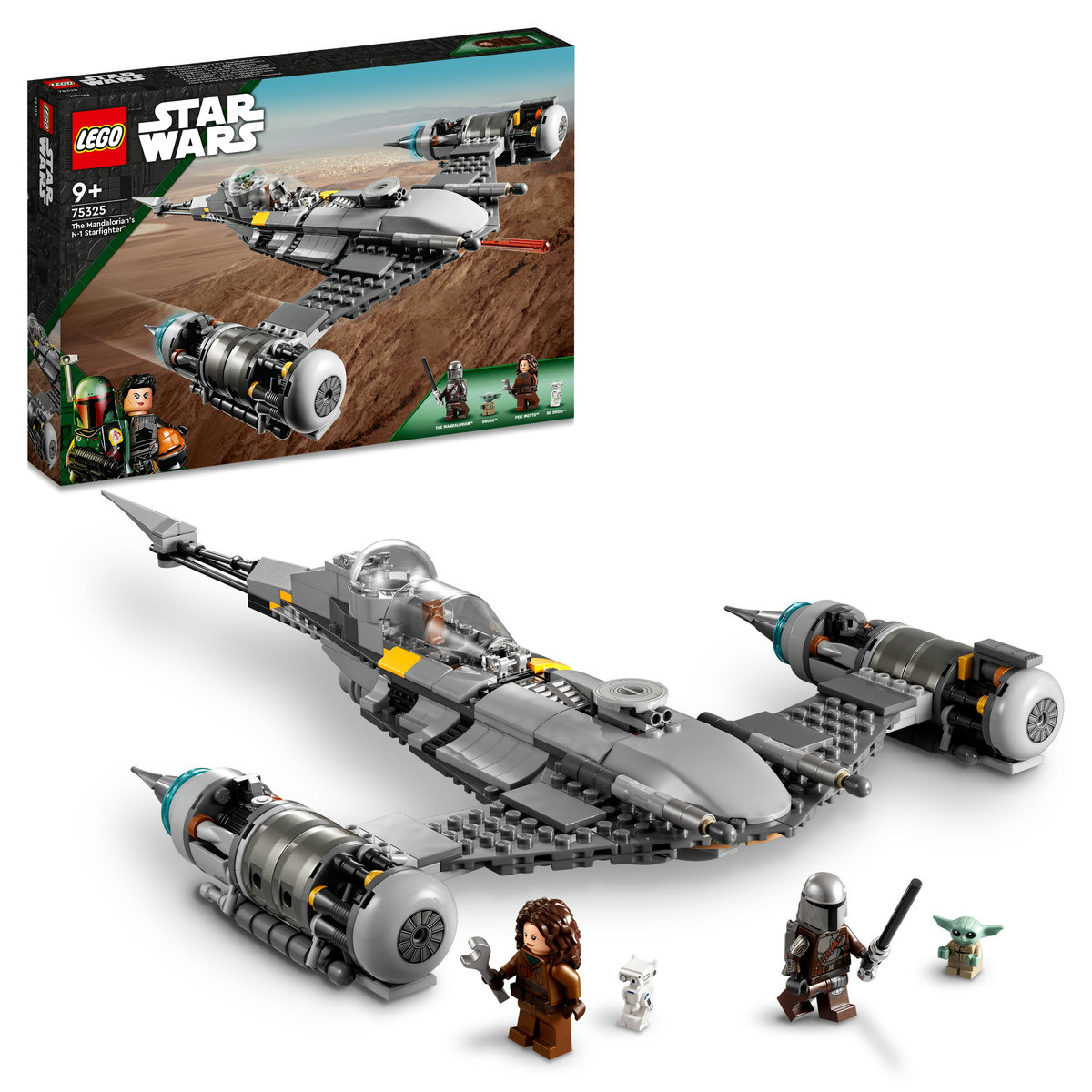 LEGO Star Wars. Starfighter N-1 Mandalorian cu 892 piese pentru constructie si joaca galactica