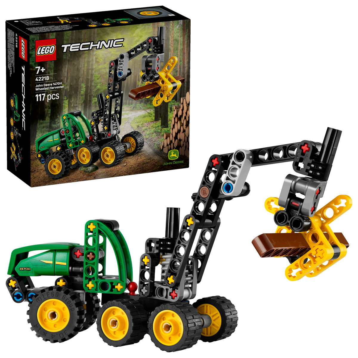 LEGO Technic. Utilaj de taiat si stivuit copaci John Deere 1470H
