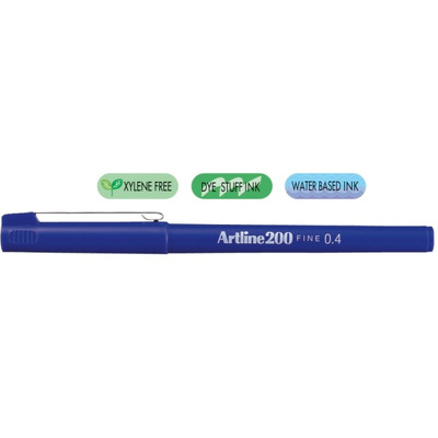 Liner Artline 200, varf fetru 0.4mm - albastru