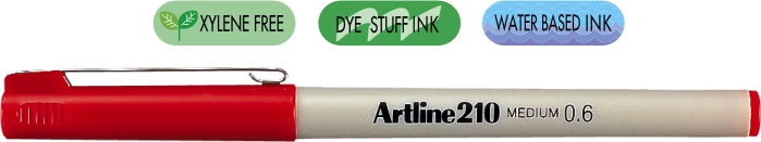 Liner Artline 210, varf fetru 0.6mm - rosu