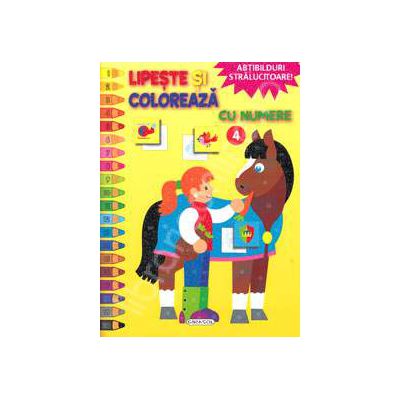 Lipeste si coloreaza cu numere 4 - abtibilduri stralucitoare