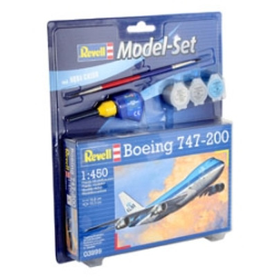 Macheta aeromodele de construit Revell Boeing 747-200 KLM cu accesori 1:450