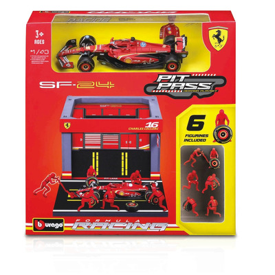 Macheta Bburago Ferrari formula pit pass - sf24 #16 Charles Leclerc
