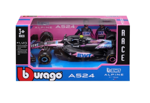 Macheta masina Formula 1 scara 1:43 - Bburago Alpine A524 Pierre Gasly