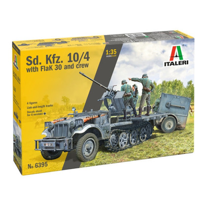 Macheta militara de construit Vehicul Sd. Kfz. 10/4 with FlaK 30