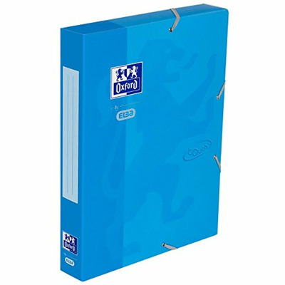 Mapa carton cu elastic, 45mm latime, Oxford School Touch - bleu