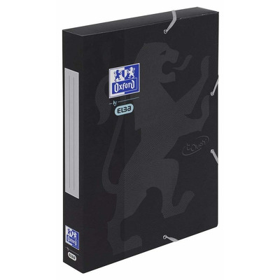 Mapa carton cu elastic, 45mm latime, Oxford School Touch - negru