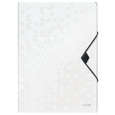 Mapa cu elastic LEITZ WOW, PP, A4, 150 coli, alb