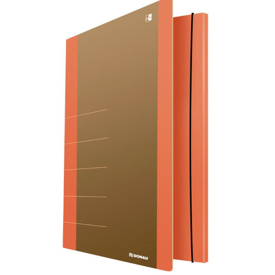 Mapa din carton, cu elastic, 500gsm, 250 x 350mm, cu margine orange