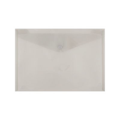 Mapa PP protectie documente A4 landscape, inchidere cu capsa, 10/set, Optima - fumuriu