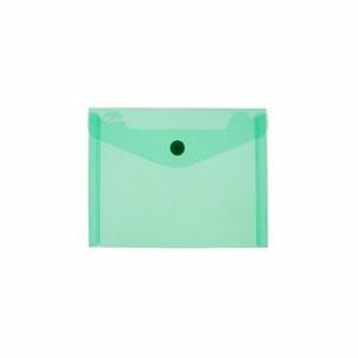 Mapa PP protectie documente A6 landscape, inchidere cu capsa, 10/set, Optima - verde transparent