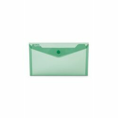 Mapa PP protectie documente DL landscape, inchidere cu capsa, 10/set, Optima - verde transparent