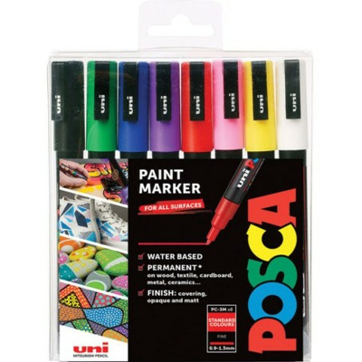 Marker acrilic 3M, set 8 culori