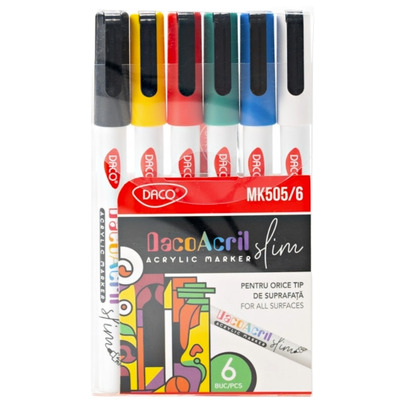 Marker acrilic slim set 6 DACO MK505/6