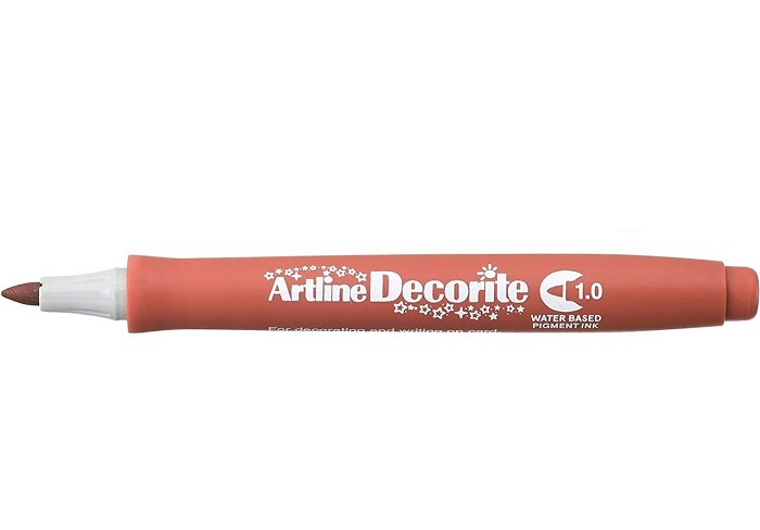 Marker Artline Decorite, varf rotund 1.0mm - maro