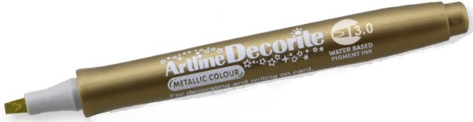 Marker Artline Decorite, varf tesit 3.0mm - auriu