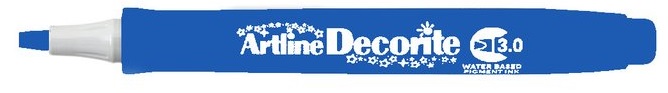 Marker Artline Decorite, varf tesit 3.0mm - bleu metalizat
