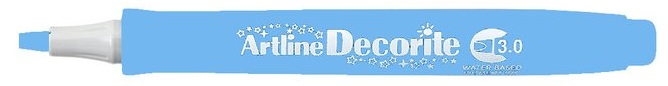 Marker Artline Decorite, varf tesit 3.0mm - bleu pastel