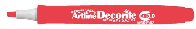 Marker Artline Decorite, varf tesit 3.0mm - rosu