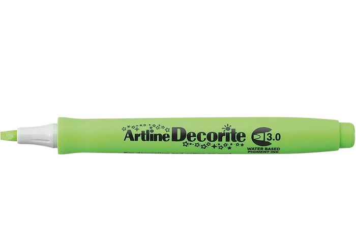 Marker Artline Decorite, varf tesit 3.0mm - vernil