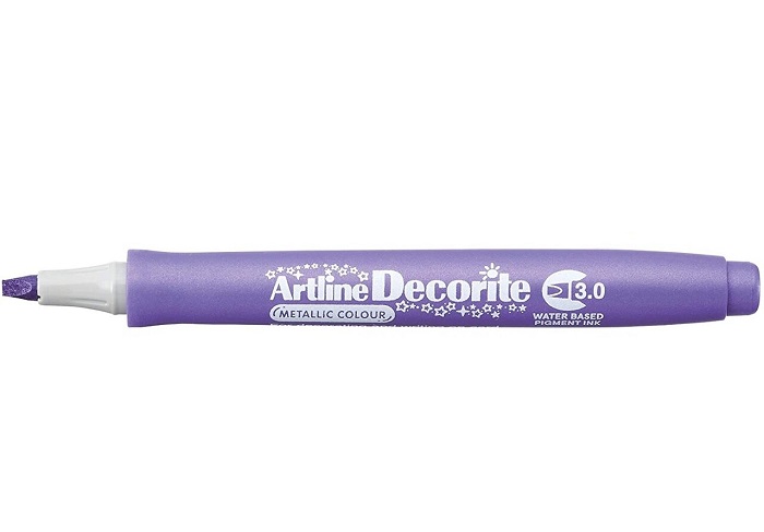 Marker Artline Decorite, varf tesit 3.0mm - violet metalizat