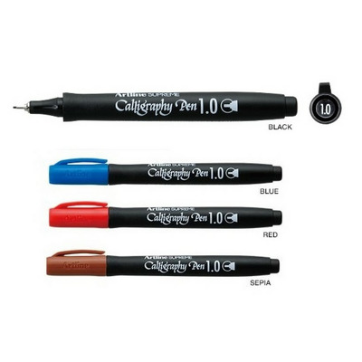 Marker ARTLINE Supreme Calligraphy, varf tesit din fetru 1.0mm - maro