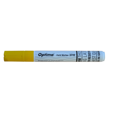 Marker cu vopsea Optima Paint 3710, varf rotund 4.5mm, grosime scriere 2-3mm - galben