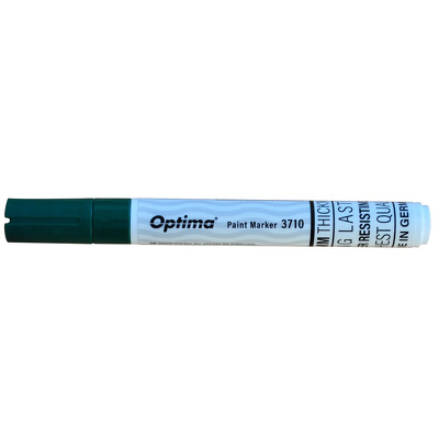 Marker cu vopsea Optima Paint 3710, varf rotund 4.5mm, grosime scriere 2-3mm - verde