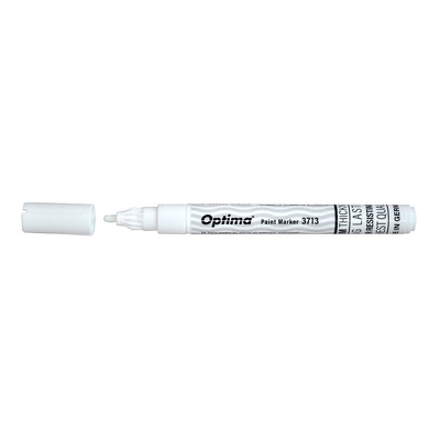 Marker cu vopsea Optima Paint 3713, varf rotund 2.0mm, grosime scriere 1-2mm - alb