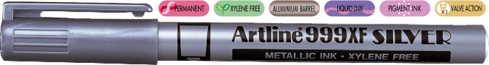 Marker cu vopsea varf rotund 0.8mm - argintiu 999XF, corp metalic