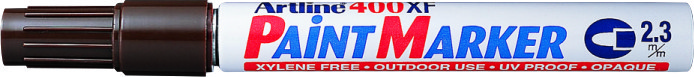Marker cu vopsea varf rotund 2.3mm - maro 400XF, corp metalic
