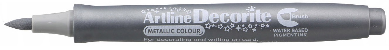 Marker Decorite, varf flexibil (tip pensula) - argintiu