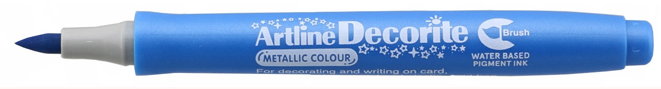 Marker Decorite, varf flexibil (tip pensula) - bleu metalizat