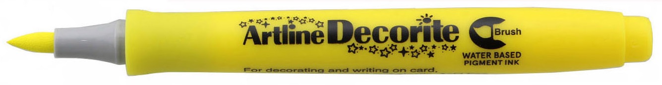 Marker Decorite, varf flexibil (tip pensula) - galben