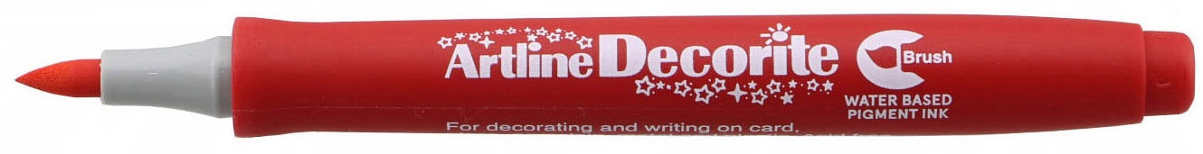 Marker Decorite, varf flexibil (tip pensula) - rosu