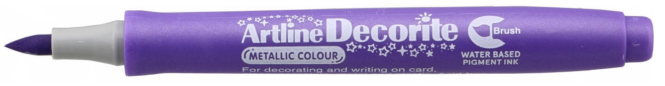 Marker Decorite, varf flexibil (tip pensula) - violet metalizat