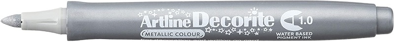 Marker Decorite, varf rotund 1.0mm - argintiu