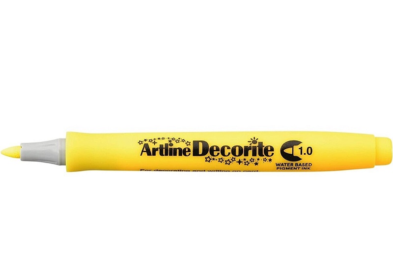 Marker Decorite, varf rotund 1.0mm - galben