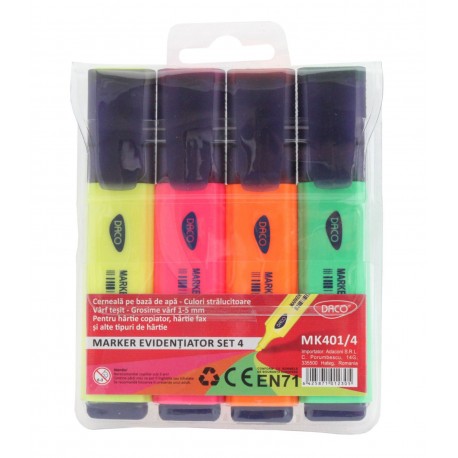 Marker evidentiator set 4 culori