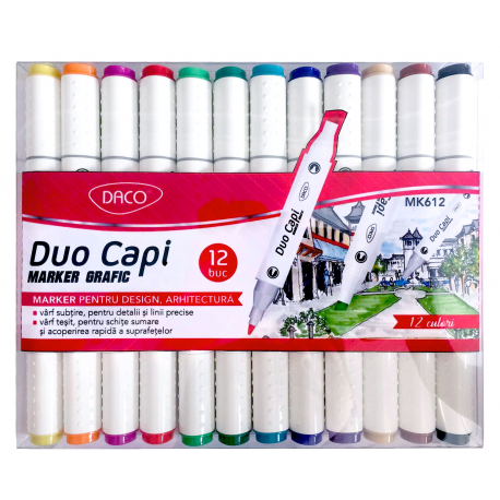 Marker grafic set 12 Duo Capi MK612