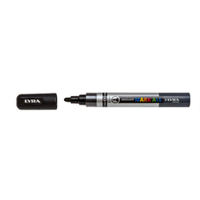 Marker LYRA Graduate Mark All, pe baza de apa, varf 2mm, pentru orice suprafata - negru