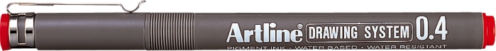 Marker pentru desen tehnic Artline, varf fetru 0.4mm - rosu