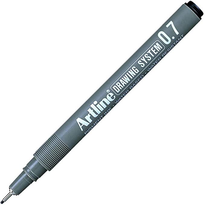 Marker pentru desen tehnic Artline, varf fetru 0.7mm - negru