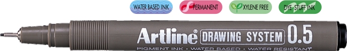 Marker pentru desen tehnic, varf fetru 0.5mm - negru
