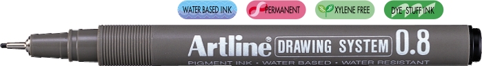 Marker pentru desen tehnic, varf fetru 0.8mm - negru